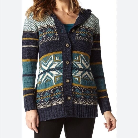 ROYAL ROBBINS Fair Isle Cardigan Sweater Size Small - Picture 1 of 7
